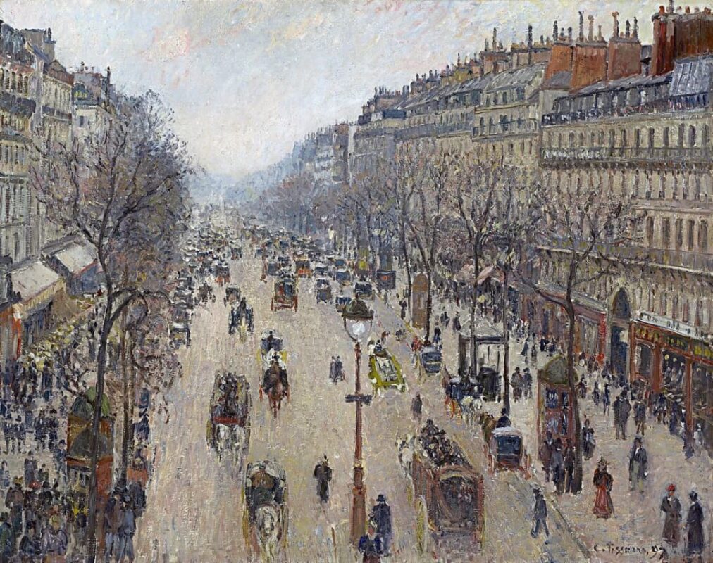 Camille Pissarro - Boulevard Montmartre morning cloudy weather - 1897