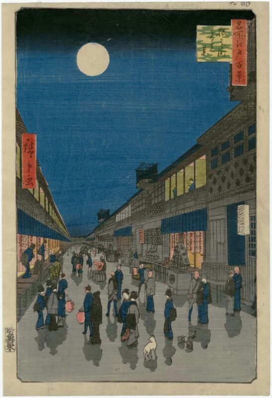 Hiroshige - Night view of Saruwakacho - 1856