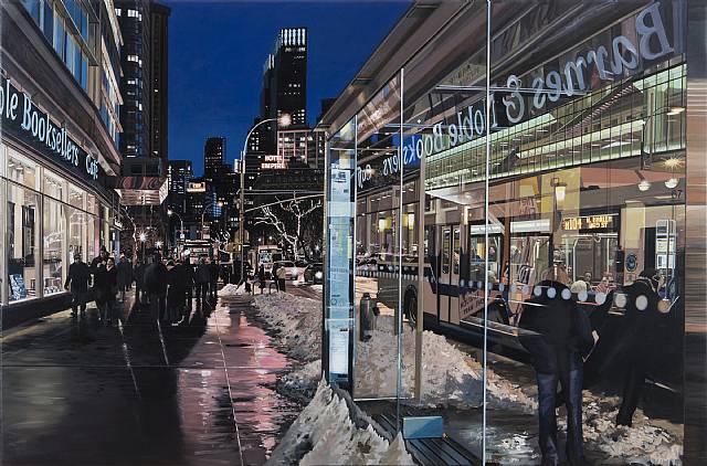 Richard Estes - Broadway Bus Stop Near Lincoln Center - 2010
