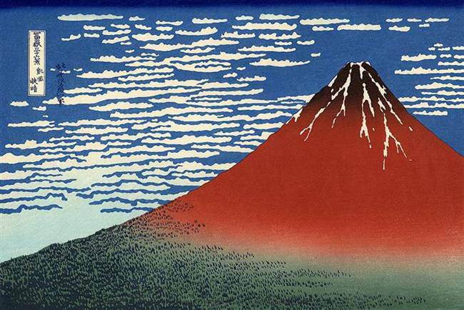 Katsushika Hokusai - Red Fuji