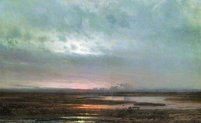 Alexei Savrasov - Sundown over a marsh