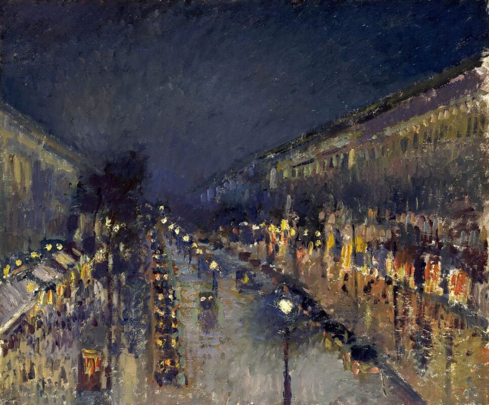 Camille Pissarro - Le Boulevard Montmartre effet de nuit - 1897