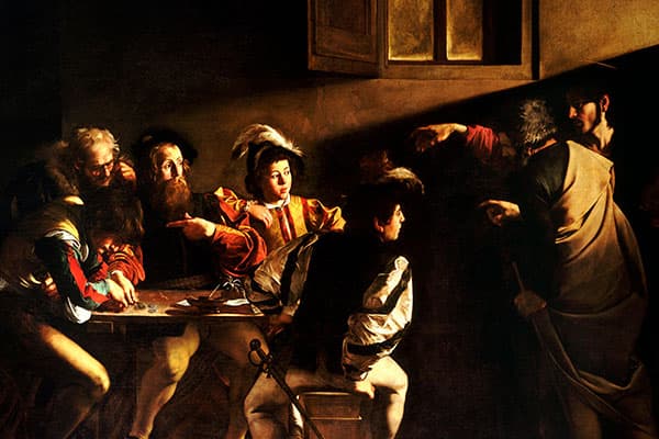 Caravaggio - The Calling of Saint Matthew - thumbnail