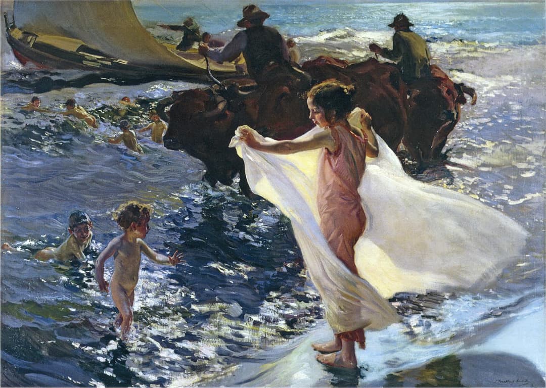 Joaquin Sorolla y Bastida - La hora del bano - 1909