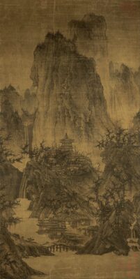 Li Cheng - A Solitary Temple - 960 - Ink on silk - Nelson-Atkins Museum of Art - Kansas City