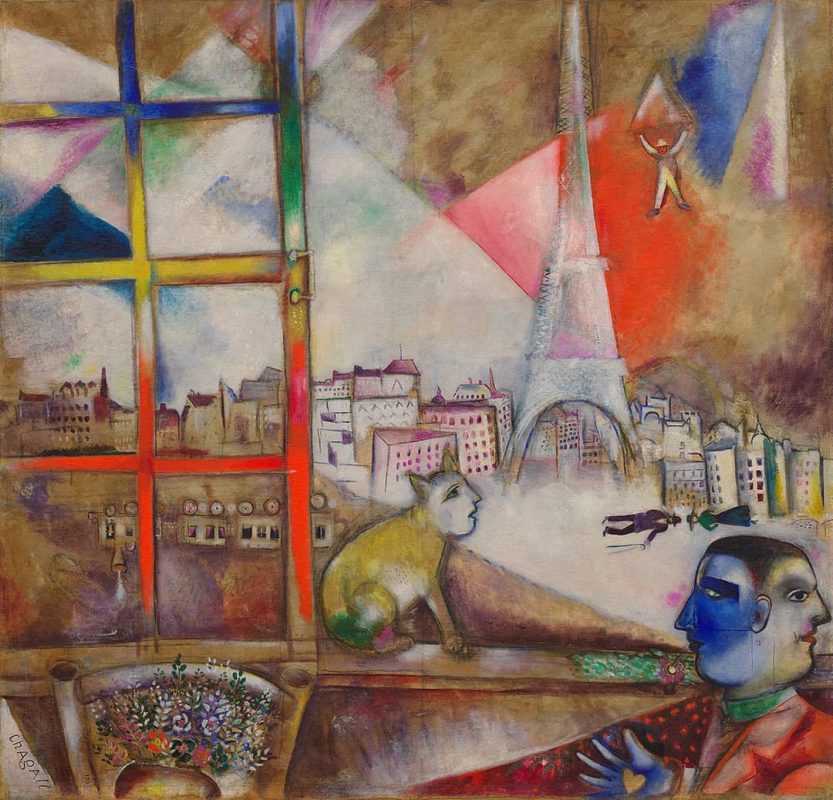 Marc Chagall - Paris par la fenetre - 1913 - Oil on canvas - Guggenheim Museum New York