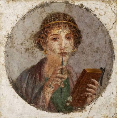 Portrait of Safo or Safu - The poetess of Pompeii - 55-79ad - Archaeological Museum - Napoli