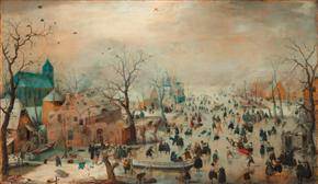 Hendrick Avercamp, Winterlandschap met schaatser