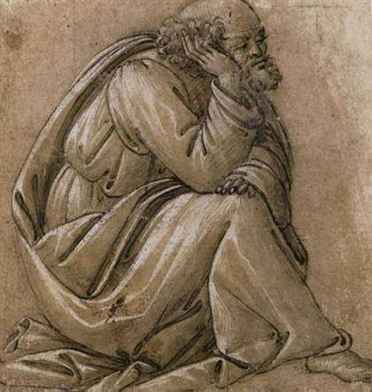 Sandro Botticelli, Study for a seated St. Joseph