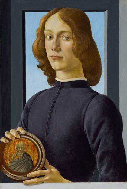 Sandro Botticelli - Young Man Holding a Roundel