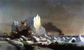 William Bradford - Sealers Crushed by Icebergs (1866)