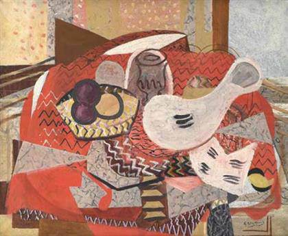 Georges Braque - Still Life with Red Tablecloth