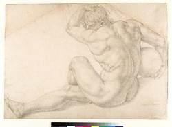 Bronzino - Desnudo masculino sentado (estudio para el Martirio de San Lorenzo)