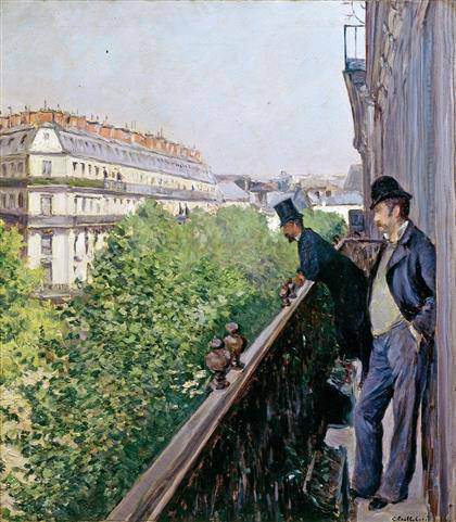 Gustave Caillebotte - Balcony, Boulevard Haussmann (1880) 