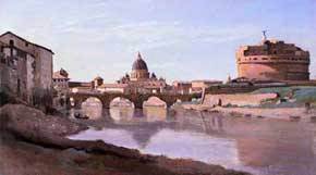 View of Rome: The Bridge and Castel Sant’Angelo with the Cupola of St. Peter’s