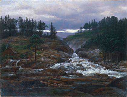 Johan Christian Dahl - The Lower Falls of the Labrofoss