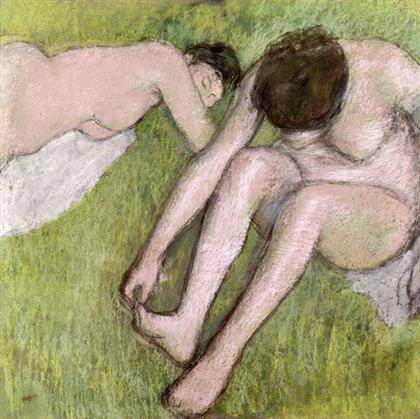 Edgar Degas - Dos bañistas sobre la hierba