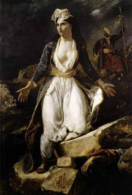 Delacroix - Grecia expirante entre las ruinas de Missolonghi