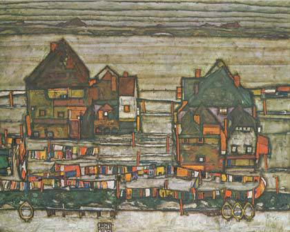 Egon Schiele - Häuser mit bunter Wäsche - Vorstadt