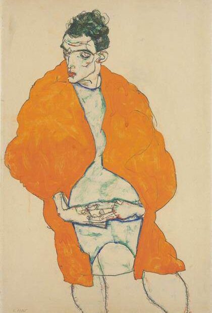 egon schiele standing male figure self portrait 1