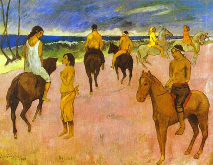 Paul Gauguin: Riders on the beach
