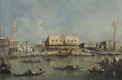 Guardi - Venecia, el Bacino di San Marco con la Piazzetta y el Palacio Ducal