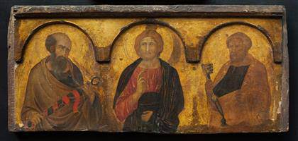 Pietro Lorenzetti, Cristo entre San Pedro y San Pablo
