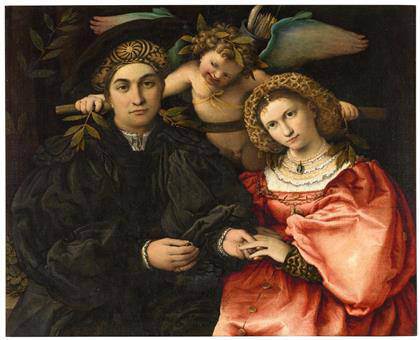 Lorenzo Lotto, 'Portrait of Marsilio Cassotti and his wife Faustina'