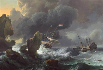 Ludolf Backhuysen - Ships in Distress