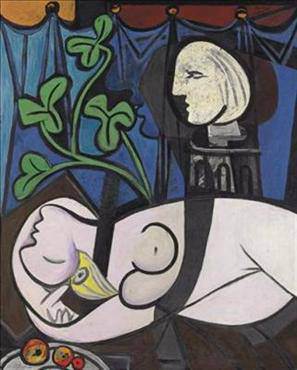 Pablo Picasso: 'Nude, Green Leaves and Bust'