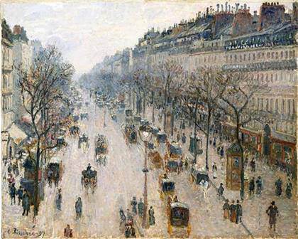 Pissarro - The Boulevard Montmartre on a winter morning
