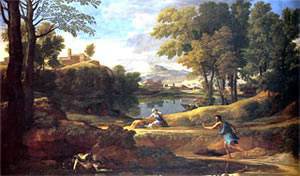Nicolas Poussin: Landscape with a man killed by a snake