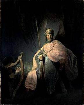 Rembrandt - David tocando el arpa para Saúl