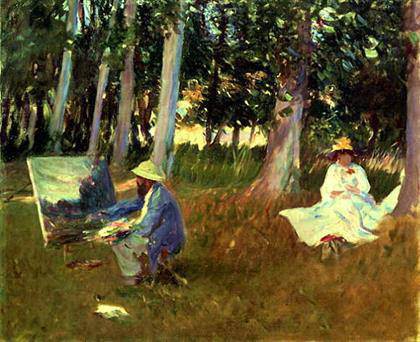 John Singer Sargent - Claude Monet pintando al borde de un bosque