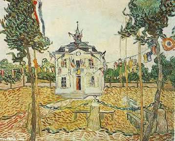 Vincent van Gogh: “El ayuntamiento de Auvers el 14 de julio"