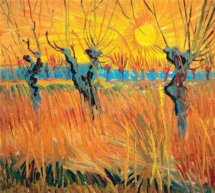 Vincent van Gogh - Sauces al atardecer, 1888