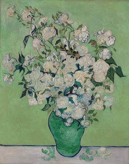 núcleo mareado loseta Van Gogh: Lirios y Rosas – Metropolitan Museum – theartwolf