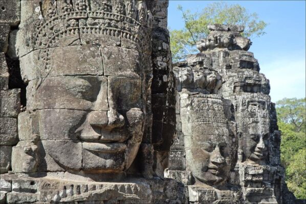 Cambodia - Colossal heads at Bayom Angkor Thom