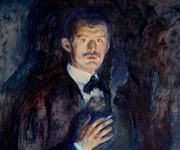 Edvard Munch - Self-portrait with cigarette - 1895 - Oil on canvas - National Museum of Art Architecture and Design