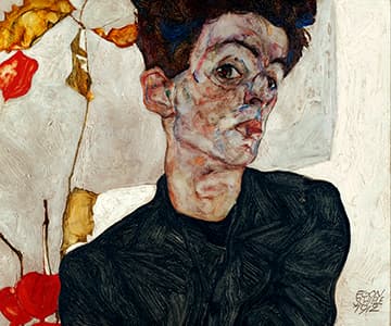 Egon Schiele - Self-Portrait with Physalis - 1912 - 1890-1918