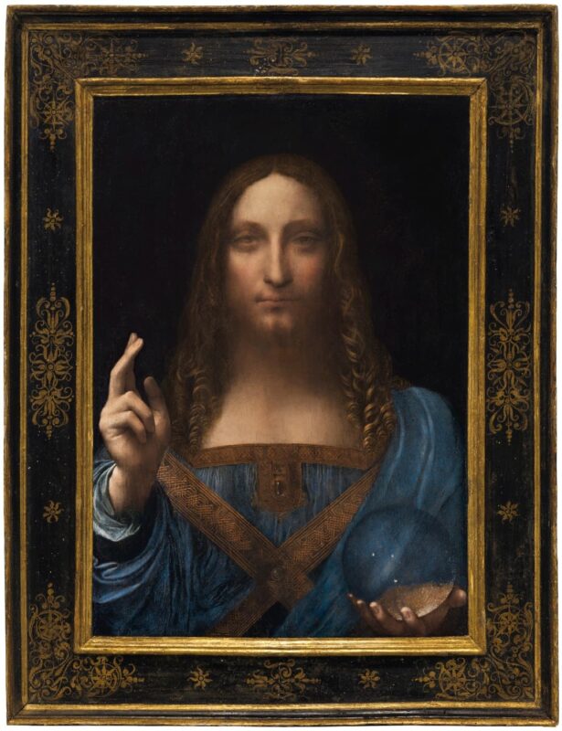 Leonardo da Vinci - Salvator Mundi - 1500 - Oil on walnut - 45.4 × 65.6 cm - with frame