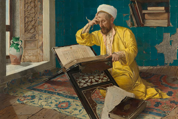 Osman Hamdi Bey - Meditating on the Quran - zoom