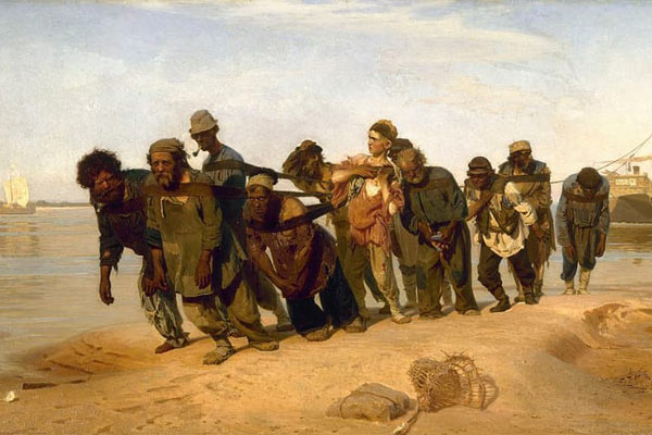 Ilya Repin - Barge Haulers on the Volga - zoom