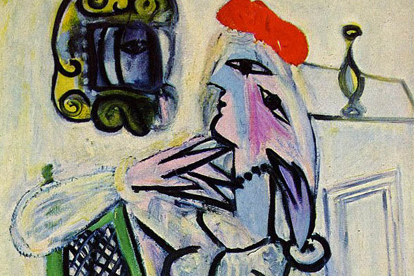 Pablo Picasso - Woman with a red hat - thumbnail