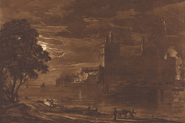 Paul Sandby - Caernarvon Castle Night - thumbnail