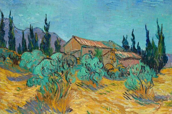 Vincent van Gogh - Cabanes de bois parmi les oliviers et cypres - thumbnail