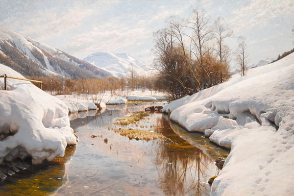 Peder Monsted - Winter Sun in the Engadin - thumbnail