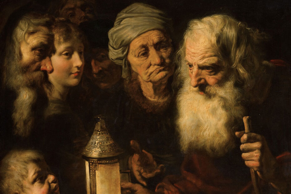 Pieter van Mol - Diogenes with his lantern looking for an honest man