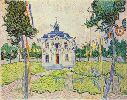 Vincent van Gogh - The Town Hall at Auvers - 1890