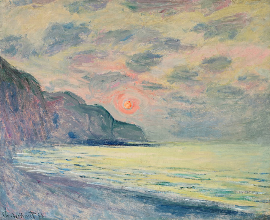 Claude Monet - Soleil couchant temps brumeux Pourville - 1882